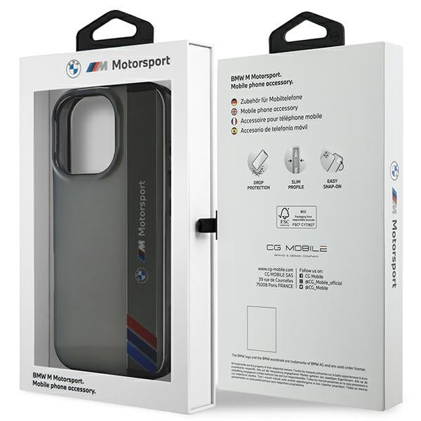 BMW Motosport IML Vertical Stripe iPhone 16 Pro Max Case - Grå