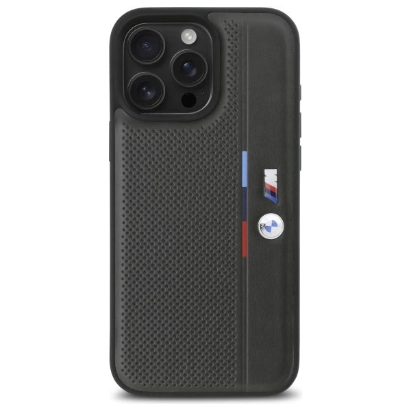 BMW M Perforeret Tricolor Detail Line iPhone 16 Pro Max Case - mørk grå