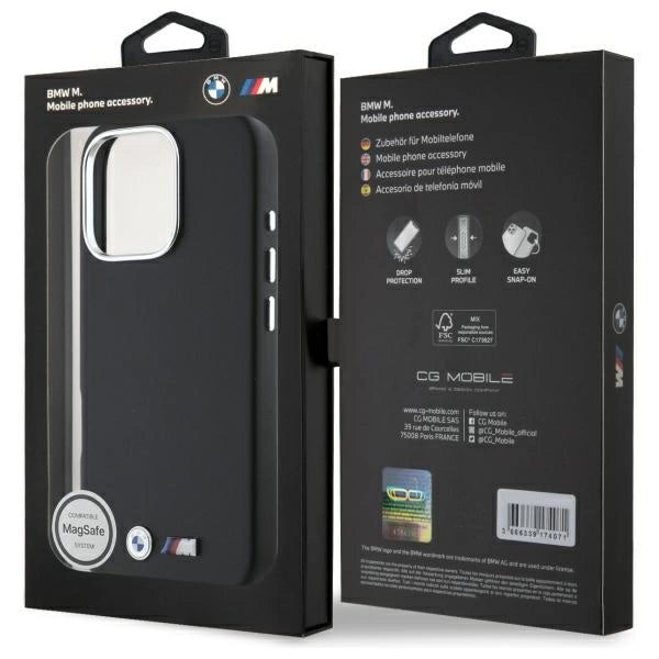 BMW M Smooth Full Wrapped Metal MagSafe Case til iPhone 16 Pro - sort