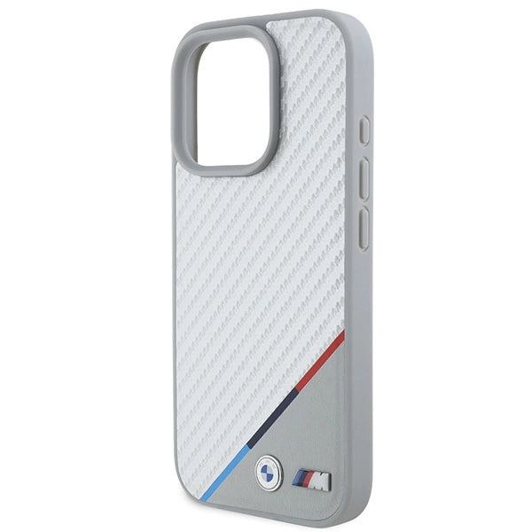 BMW M Carbon Tricolor Line MagSafe Case til iPhone 16 Pro - Grå