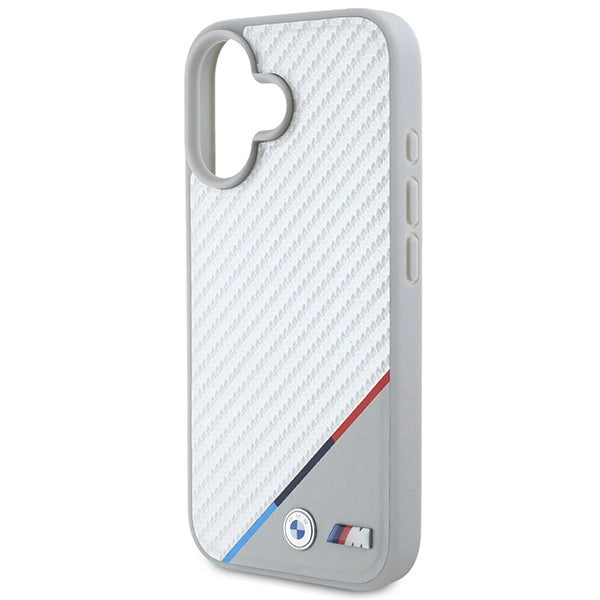 BMW M Carbon Tricolor Line MagSafe iPhone 16 Case - Grå