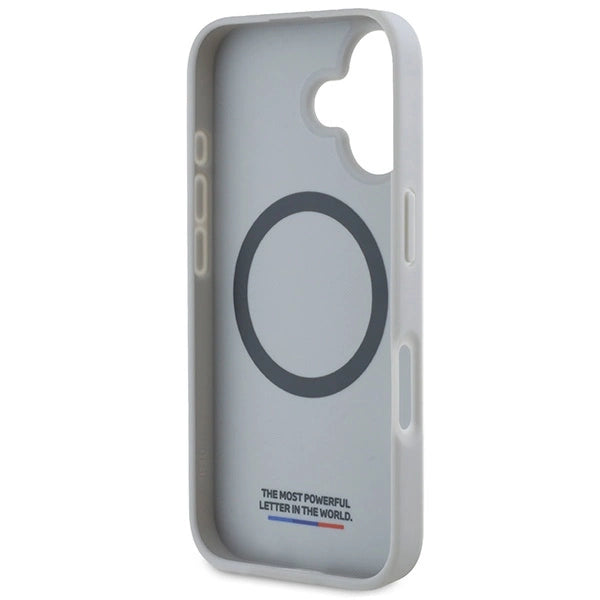 BMW M Carbon Tricolor Line MagSafe iPhone 16 Case - Grå