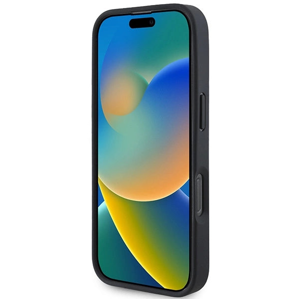 BMW Signature læder Diamond Metal Logo MagSafe Case til iPhone 16 Pro Max - sort