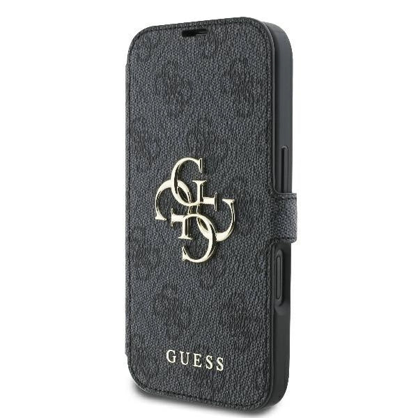 Guess 4G Metal Logo iPhone 16 Hylde - sort