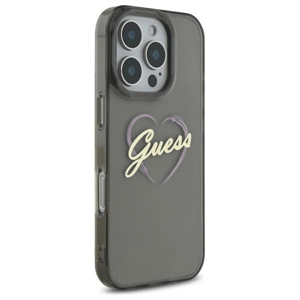 Guess IML Heart Case til iPhone 16 Pro - sort
