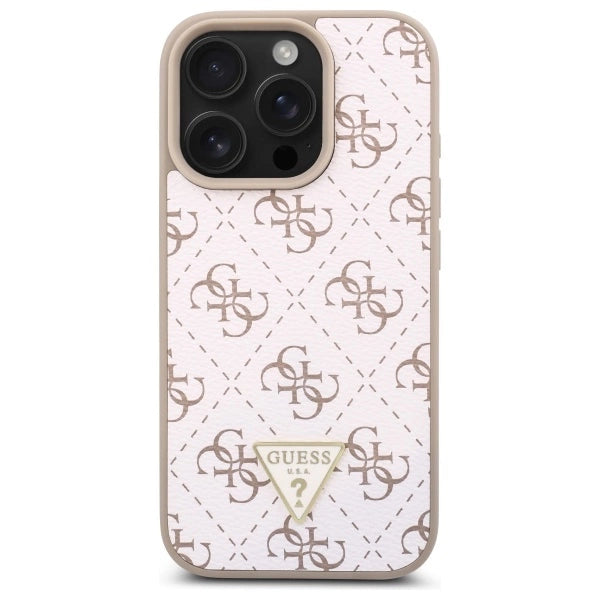 Guess ny 4G Triangle Case til iPhone 16 Pro - hvid
