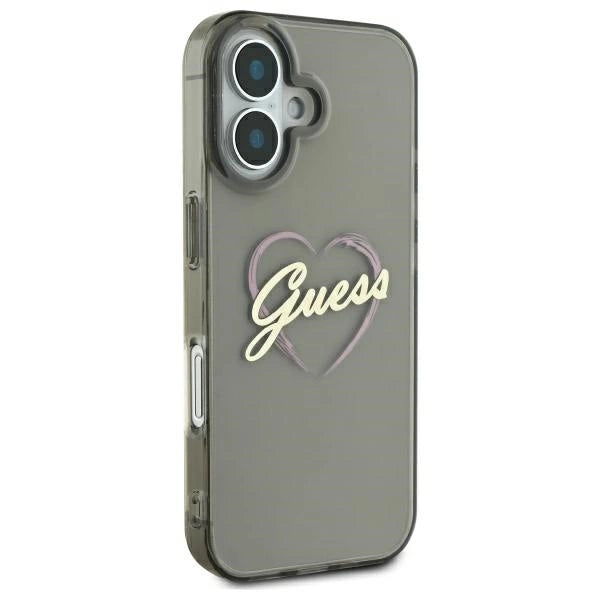 Guess IML Heart Case til iPhone 16 Plus - sort