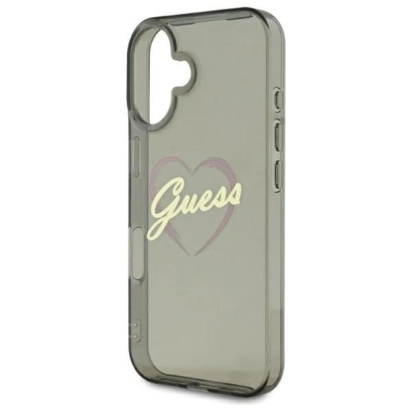 Guess IML Heart Case til iPhone 16 Plus - sort
