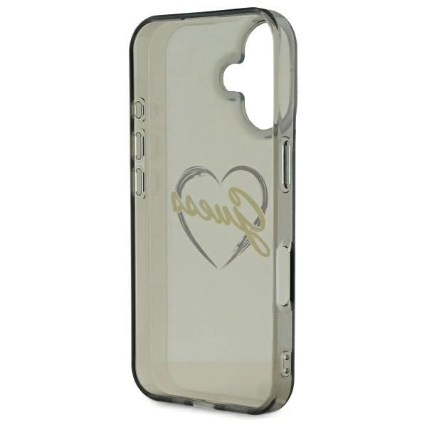 Guess IML Heart Case til iPhone 16 Plus - sort