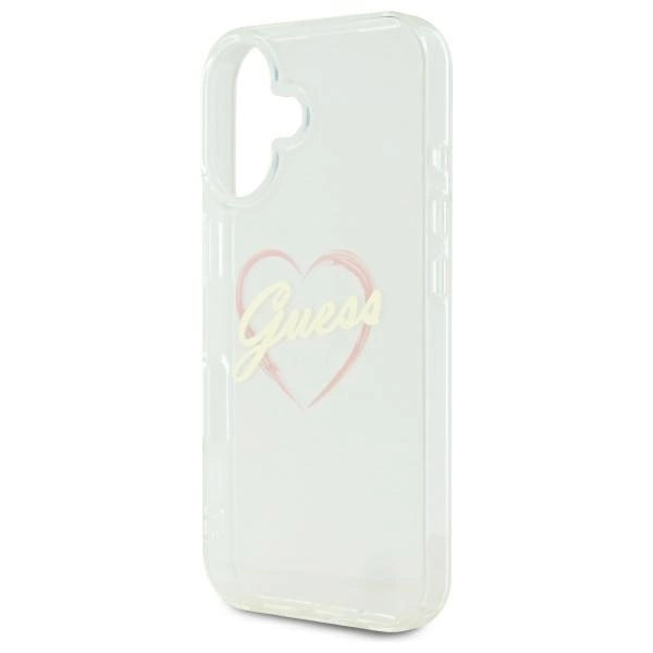Guess IML Heart Case til iPhone 16 plus - Gennemsigtig