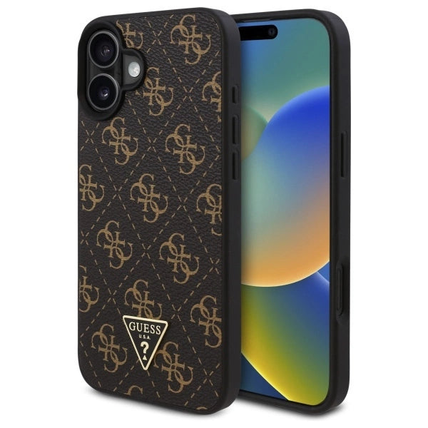 Guess ny 4G Triangle Case til iPhone 16 Plus - sort
