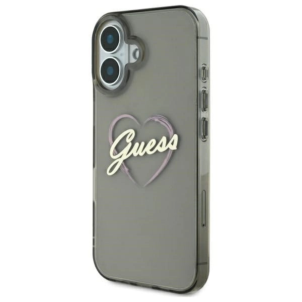 Guess IML Hjerte iPhone 16 Case - sort