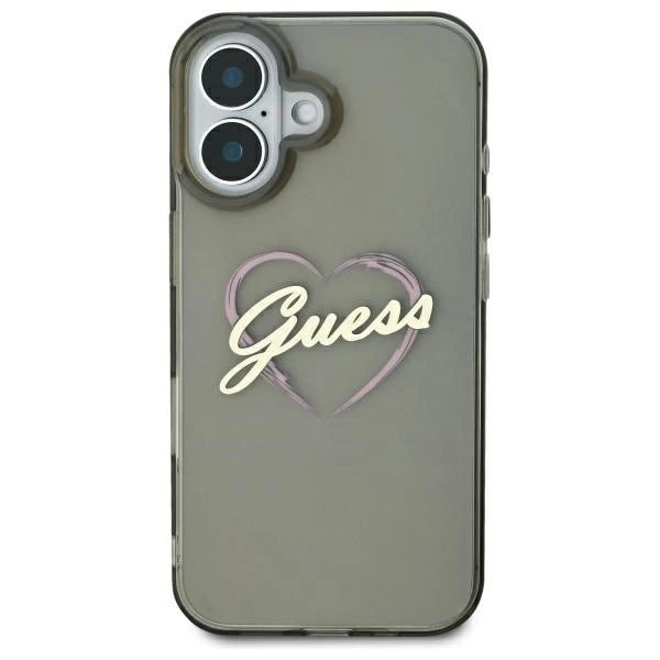 Guess IML Hjerte iPhone 16 Case - sort