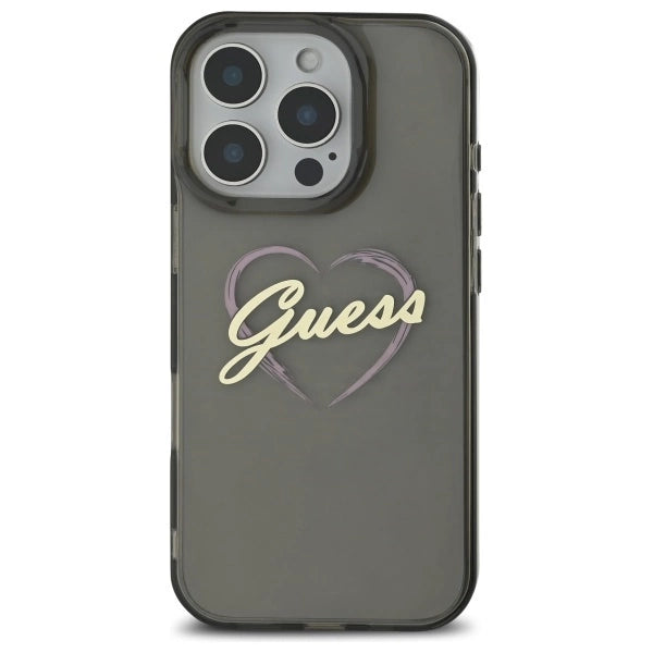 Guess IML Heart Case til iPhone 16 Pro Max - sort