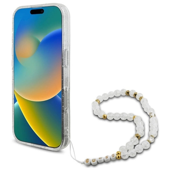 Gæt IML Glitter med Pearl Strap MagSafe iPhone 16 Pro Case - klar