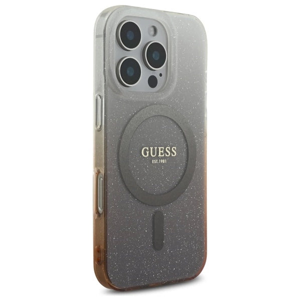 Guess IML Glitter Gradient MagSafe iPhone 16 Pro Case - Brunt