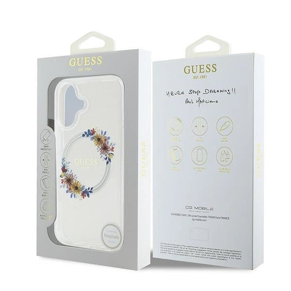 Gæt IML Flowers Wreath MagSafe iPhone 16 Plus Case - klar