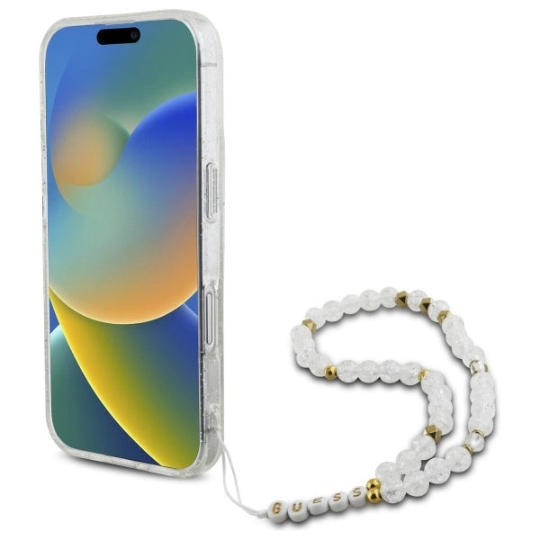 Gæt IML Glitter med Pearl Strap MagSafe iPhone 16 Plus Case - klar