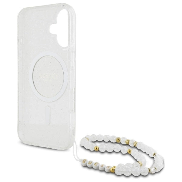 Gæt IML Glitter med Pearl Strap MagSafe iPhone 16 Plus Case - klar
