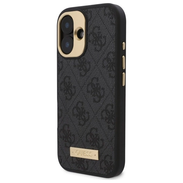 Guess 4G Logo Plate MagSafe Case til iPhone 16 Plus - sort