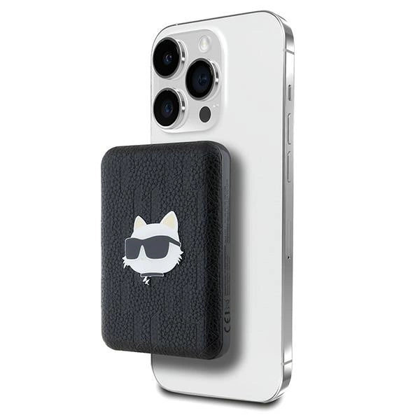 Karl Lagerfeld Powerbank induktiv KLPB5FPGKSCHHK 16W 5000mAh sort/sort Choupette Head Pin MagSafe