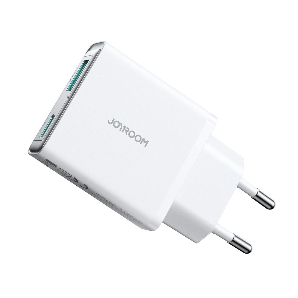 Joyroom JR-TCF14 20W USB-A USB-C Super Slim Wall Charger - Hvid