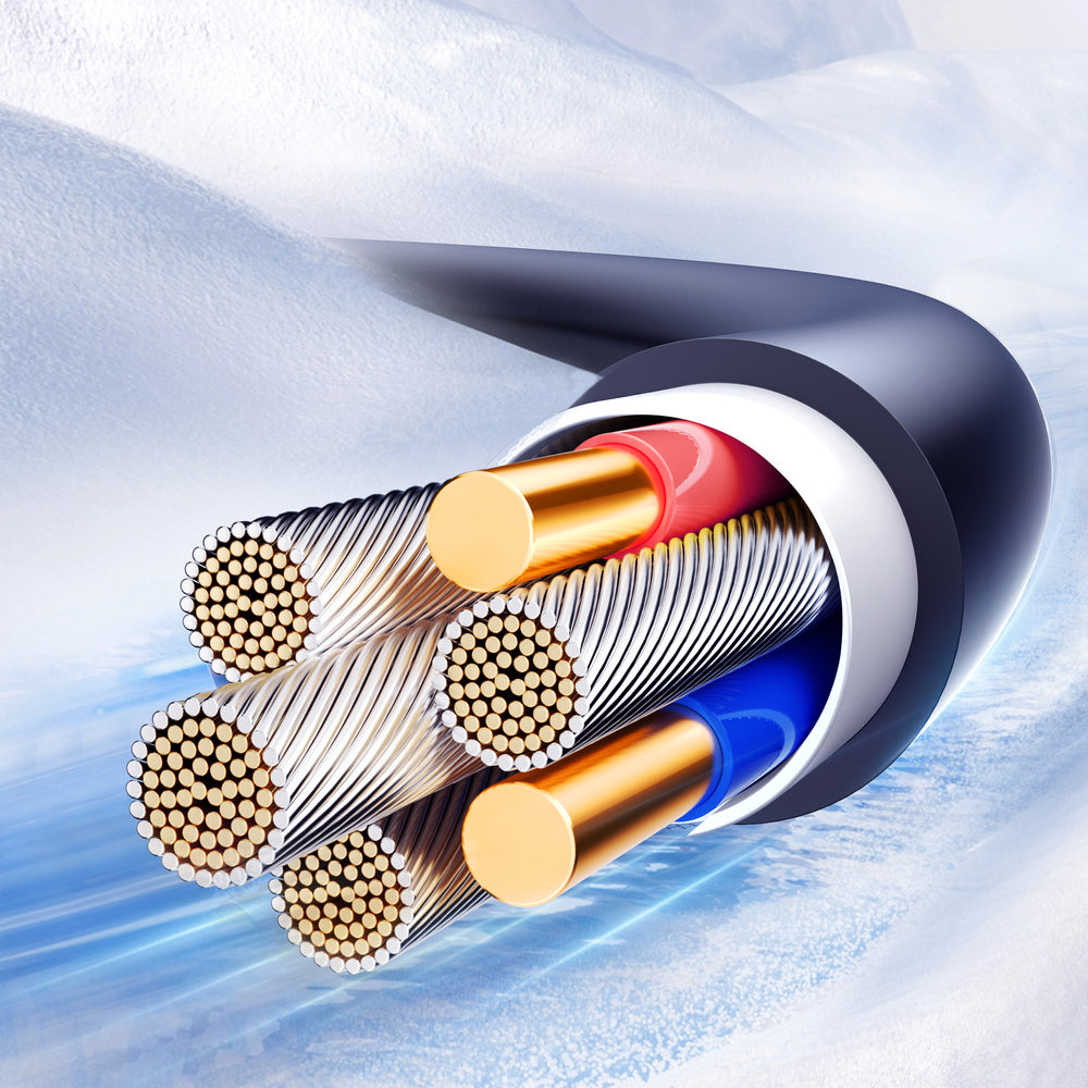 Joyroom S-A43 Crystal-Clear Series 3A USB-A - USB-C spiralkabel 1,5 m - sort