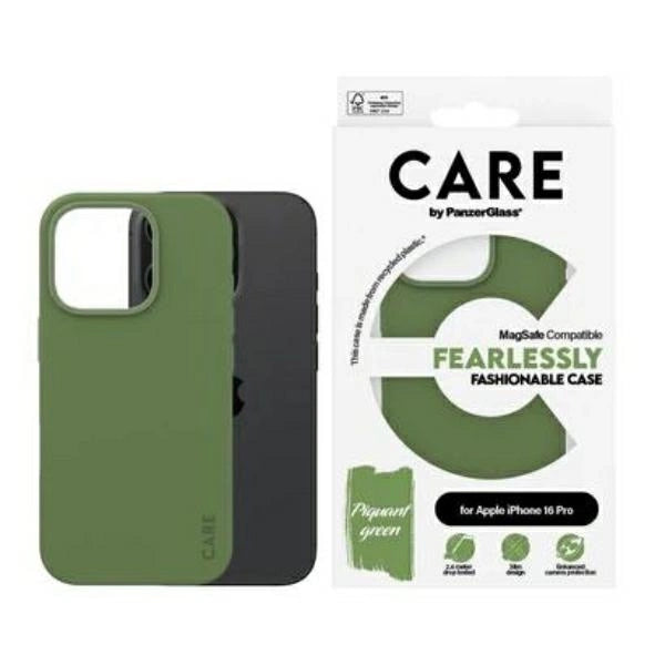 CARE af PanzerGlass Fashion Case iPhone 16 Pro 6.3" grøn/grøn MagSafe 1386