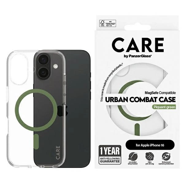 CARE af PanzerGlass Flagship Case iPhone 16 6.1" grøn/grøn MagSafe 1369