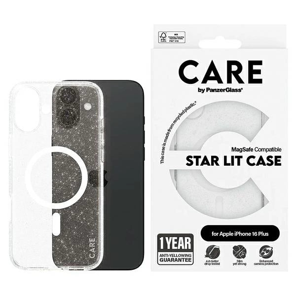 CARE af PanzerGlass Flagship Star Lit Case iPhone 16 Plus 6.7" hvid/hvid MagSafe 1343