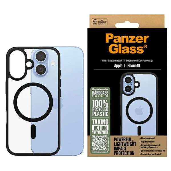 PanzerGlass HardCase iPhone 16 6.1" sort/sort MagSafe 1301
