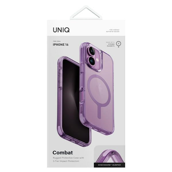 Uniq Combat iPhone 16 6.1" Magclick opladningsakse lyserød/grå lyserød