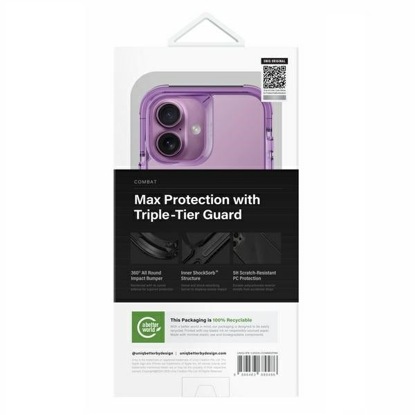 Uniq Combat iPhone 16 6.1" Magclick opladningsakse lyserød/grå lyserød