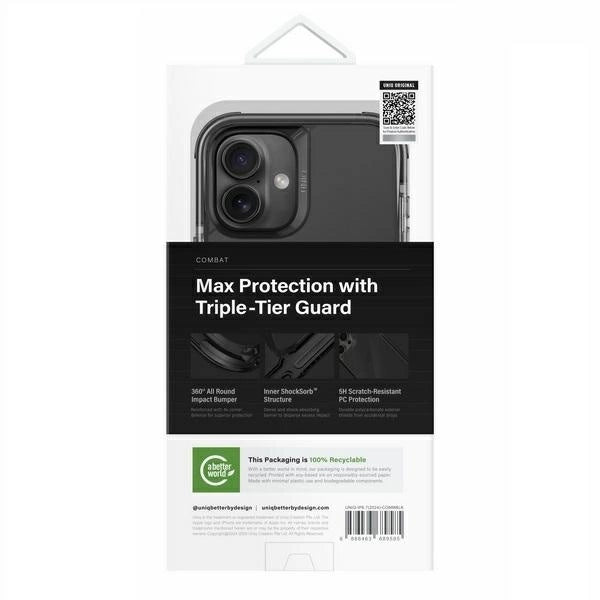 Uniq Combat iPhone 16 Plus 6.7" Magclick Charging case sort/carbon sort