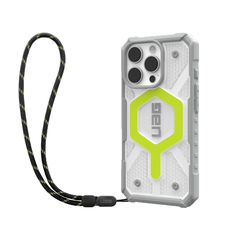UAG Pathfinder Clear Magsafe Bundle Case med Lanyard til iPhone 16 Pro - Grøn