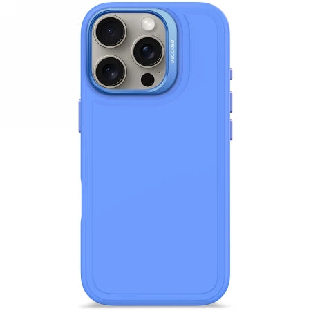 Decoderet Anti-mikrobiel Silicone Stacks Backcover Case med MagSafe til iPhone 16 Pro - Blå