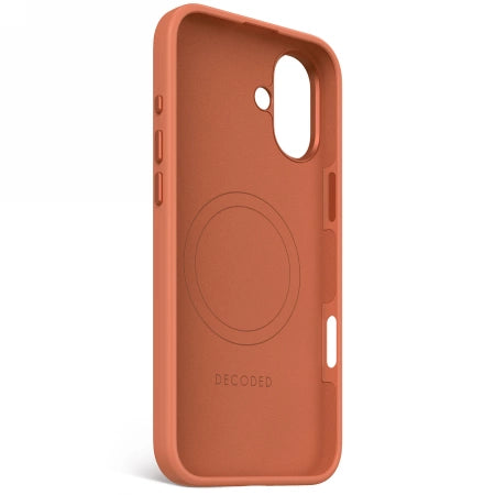 Dekoderet antimikrobielt silikon bagdæk med MagSafe til iPhone 16 Plus - Orange