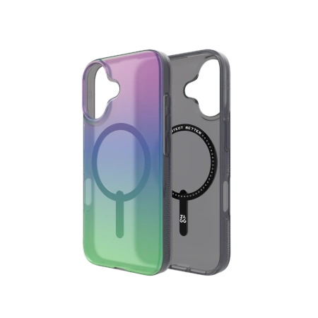 ZAGG Milan Snap Case med MagSafe til iPhone 16 - Grøn/lila