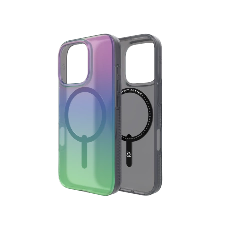 ZAGG Milan Snap Case med MagSafe til iPhone 16 Pro - Grøn/lila