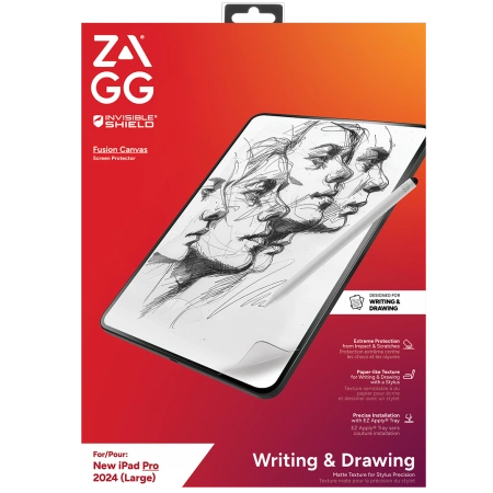 ZAGG InvisibleShield Fusion Canvas Antibakteriel beskyttende film Imiterende papir til iPad Pro 13" 2024