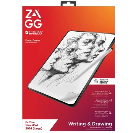 ZAGG InvisibleShield Fusion Canvas Antibakteriel beskyttende film Imiterende papir til iPad Air 13" 2024