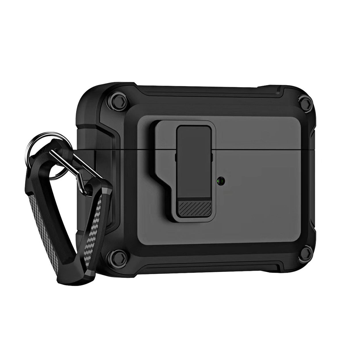 Airpods 4 Pro Armor Case med Carabiner - sort