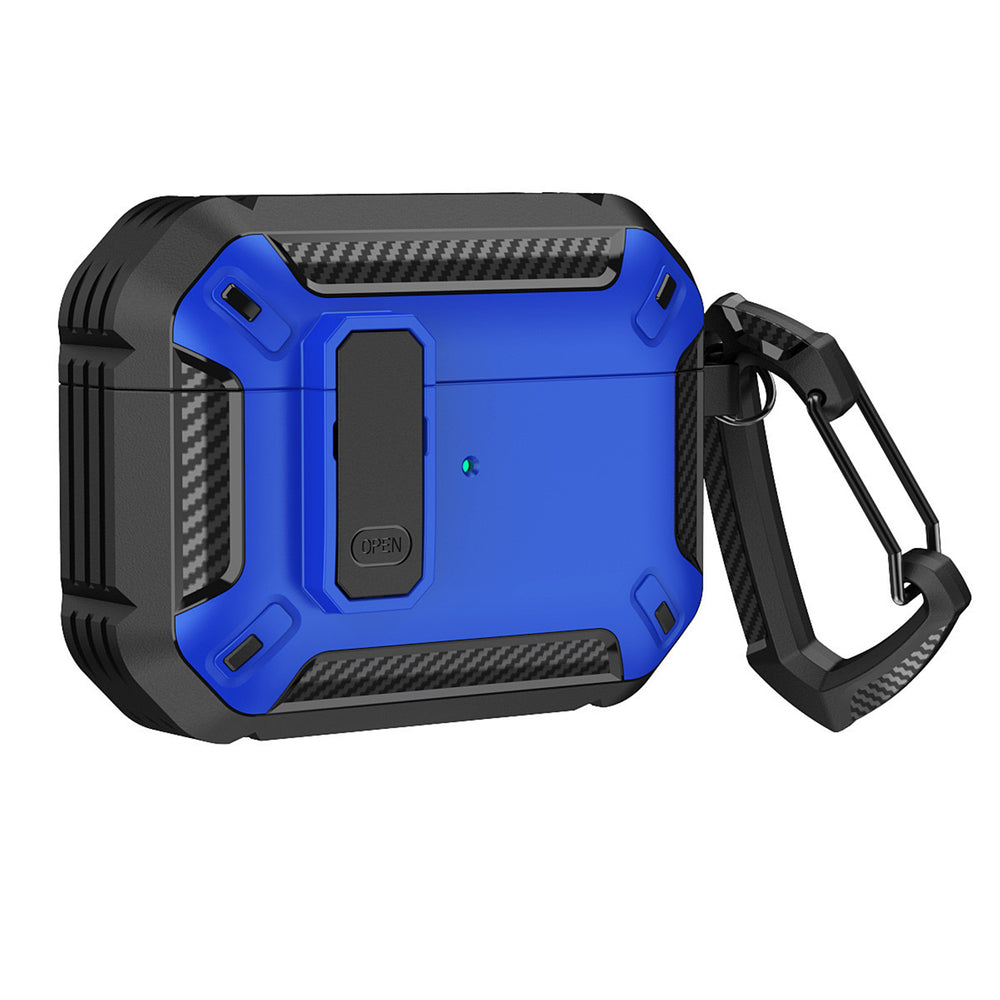 Airpods 4 Armor Case med Carabiner - Blå