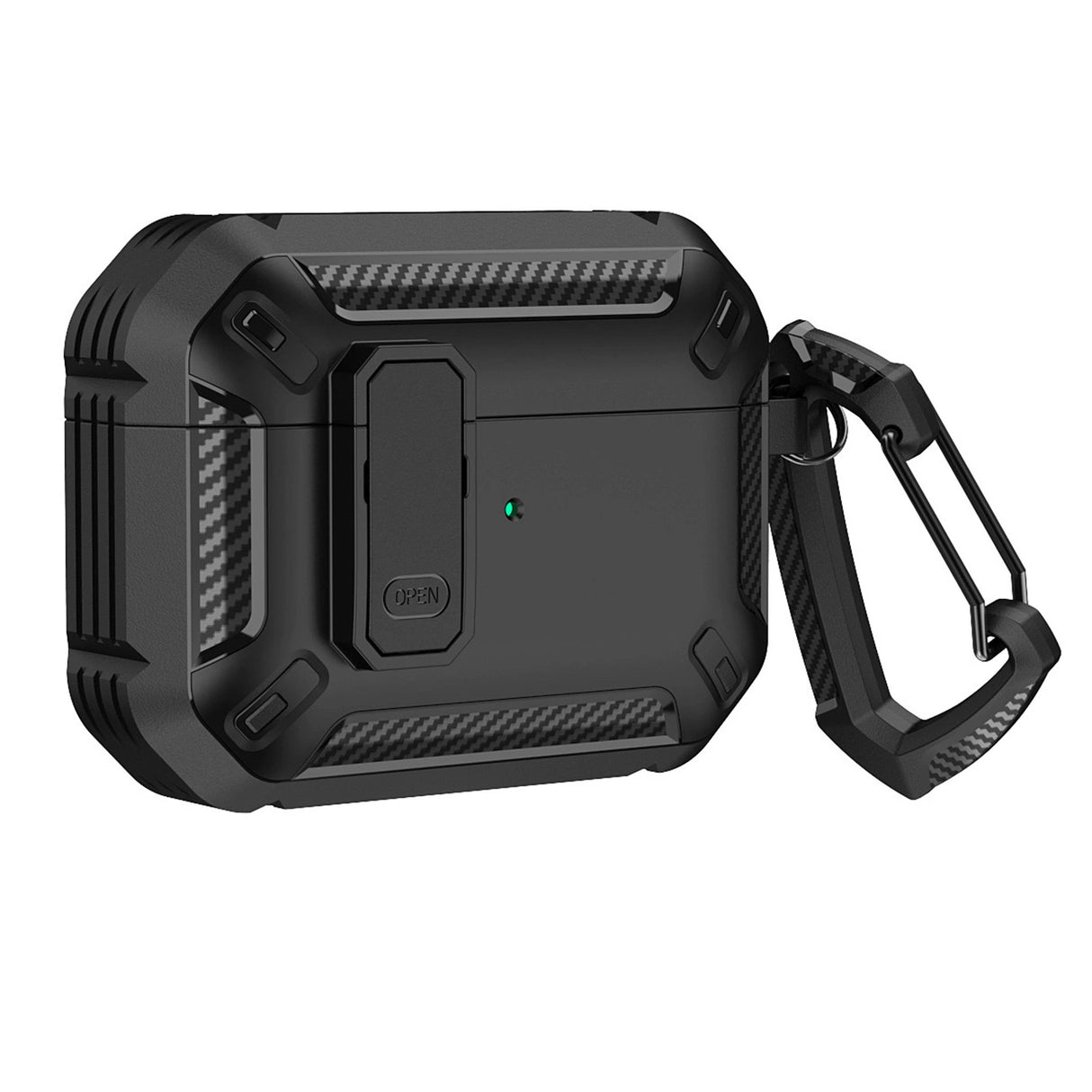 Airpods 4 Armor Case med Carabiner - sort