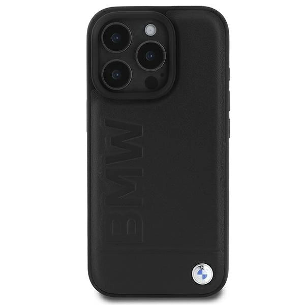BMW læder Hot Stamp iPhone 16 Pro Case - sort