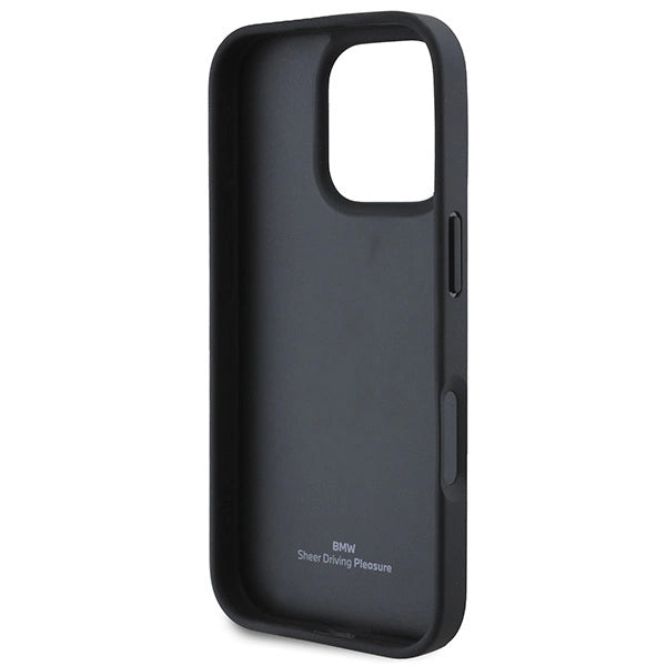 BMW læder Hot Stamp iPhone 16 Pro Max Case - sort