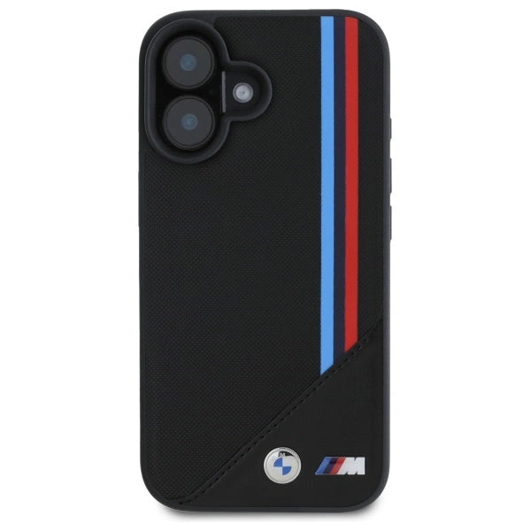 BMW M Meshed Tricolor Stripes MagSafe case til iPhone 16 - sort