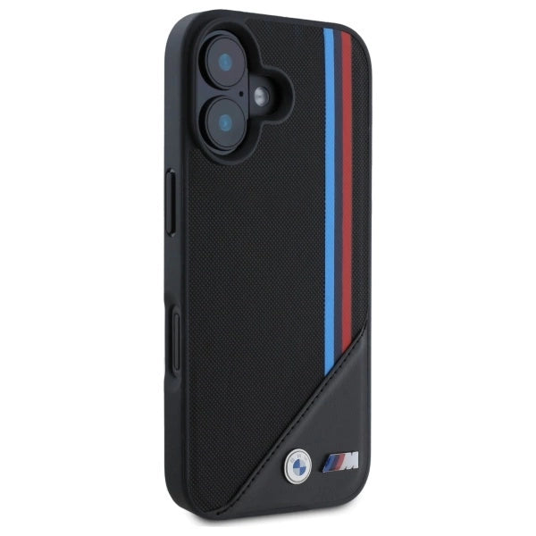 BMW M Meshed Tricolor Stripes MagSafe case til iPhone 16 - sort