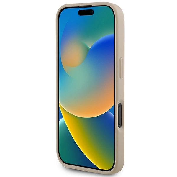 DKNY-kagermønster og trykte striber iPhone 16-kasse - Pink