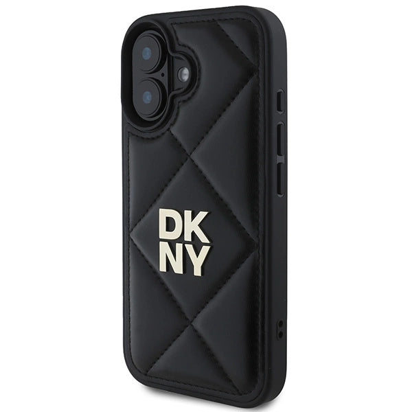 DKNY Quilted Stack Logo iPhone 16 Case - sort